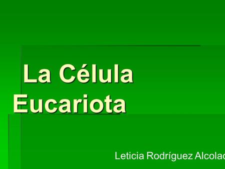 La Célula Eucariota Leticia Rodríguez Alcolado.