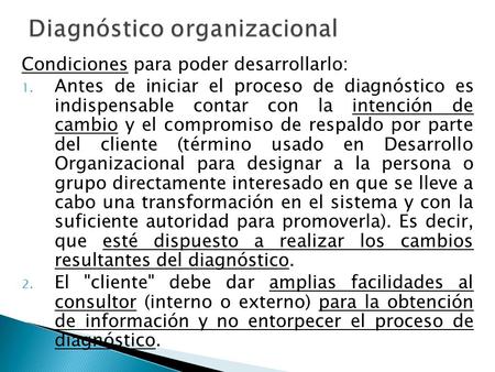 Diagnóstico organizacional