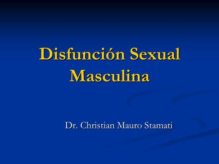 Disfunción Sexual Masculina
