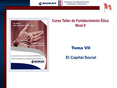 1 Tema VII El Capital Social Curso Taller de Fortalecimiento Ético Nivel II.