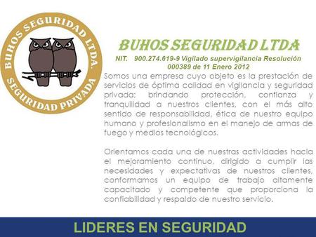BUHOS SEGURIDAD LTDA LIDERES EN SEGURIDAD