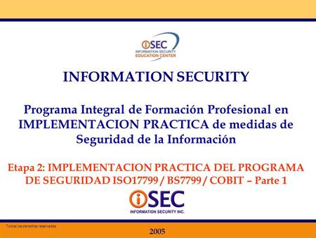 INFORMATION SECURITY Programa Integral de Formación Profesional en