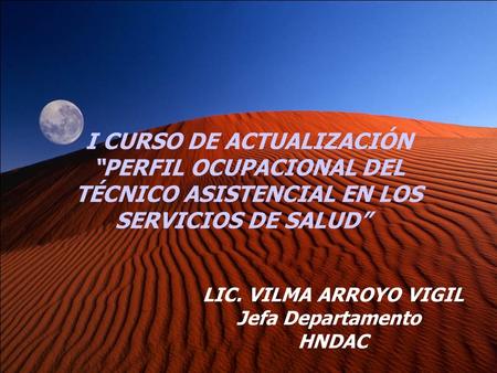 I CURSO DE ACTUALIZACIÓN “PERFIL OCUPACIONAL DEL