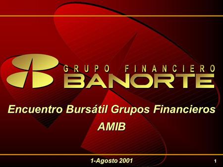 1 Encuentro Bursátil Grupos Financieros AMIB 1-Agosto 2001.