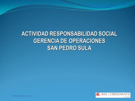 ACTIVIDAD RESPONSABILIDAD SOCIAL GERENCIA DE OPERACIONES