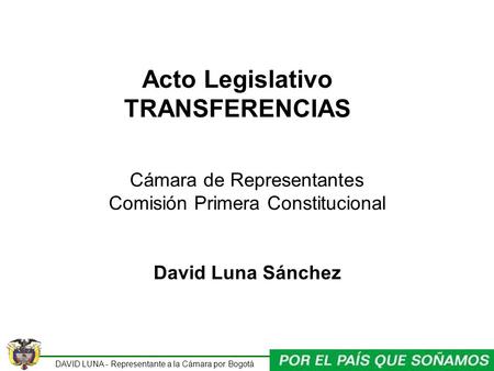 Acto Legislativo TRANSFERENCIAS