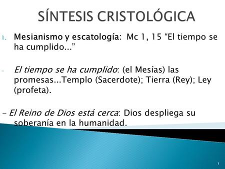SÍNTESIS CRISTOLÓGICA