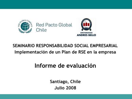 Informe de evaluación SEMINARIO RESPONSABILIDAD SOCIAL EMPRESARIAL