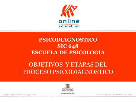 PSICODIAGNOSTICO SIC 648 ESCUELA DE PSICOLOGIA