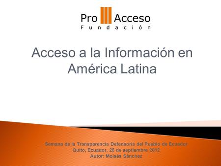 Acceso a la Información en América Latina
