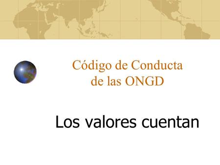 Código de Conducta de las ONGD