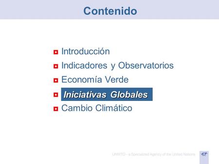 Contenido Introducción Indicadores y Observatorios Economía Verde