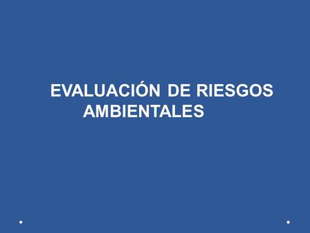 EVALUACIÓN DE RIESGOS AMBIENTALES.