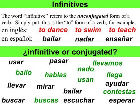 ¿infinitive or conjugated?
