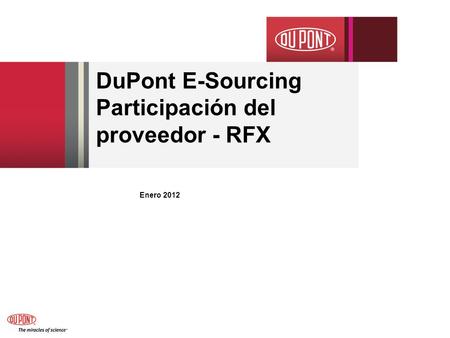 DuPont E-Sourcing Participación del proveedor - RFX
