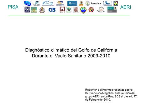 Diagnóstico climático del Golfo de California