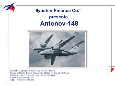 Antonov-148 “Ilyushin Finance Co.” presenta