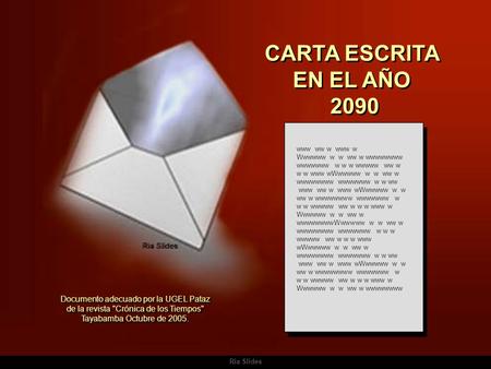 CARTA ESCRITA EN EL AÑO 2090 Documento adecuado por la UGEL Pataz