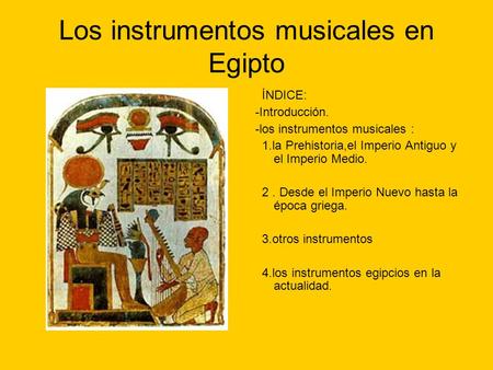Los instrumentos musicales en Egipto