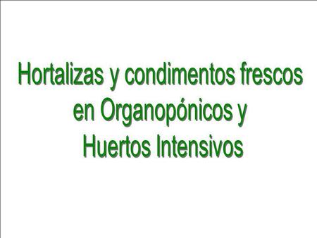 Hortalizas y condimentos frescos
