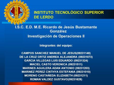 INSTITUTO TECNOLÓGICO SUPERIOR DE LERDO