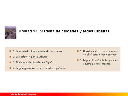 Unidad 15: Sistema de ciudades y redes urbanas