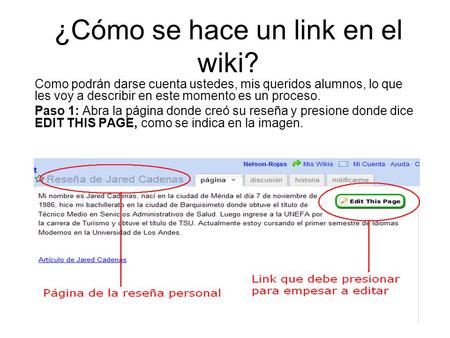 ¿Cómo se hace un link en el wiki?