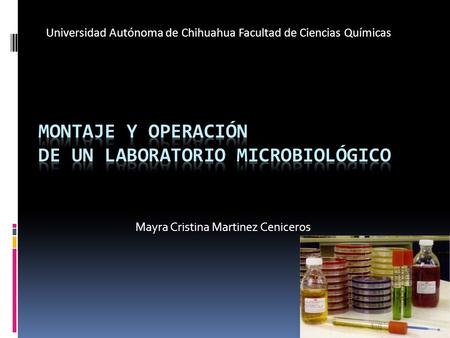 Montaje y Operación de un Laboratorio Microbiológico