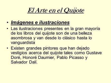El Arte en el Quijote Imágenes e ilustraciones