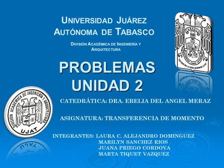 PROBLEMAS UNIDAD 2 Universidad Juárez Autónoma de Tabasco