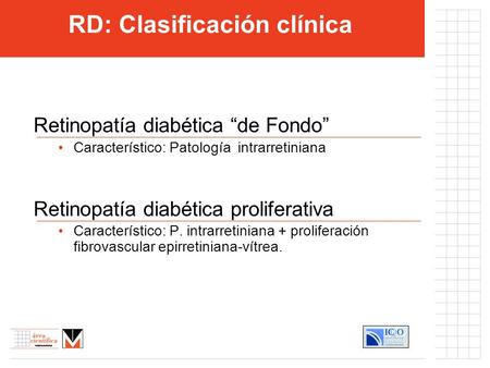 RD: Clasificación clínica