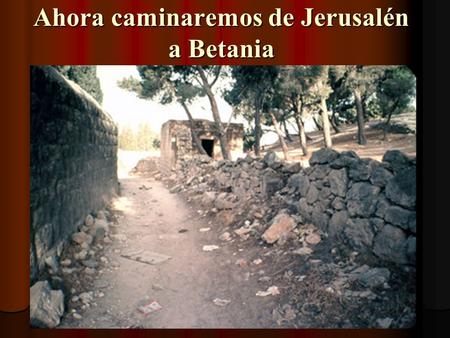 Ahora caminaremos de Jerusalén a Betania