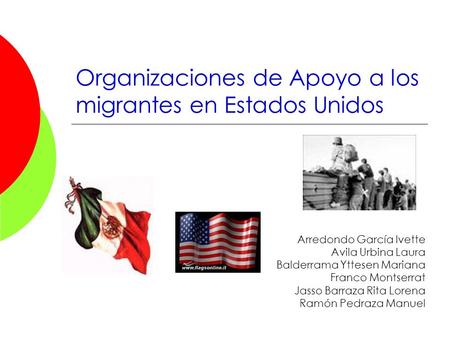 Organizaciones de Apoyo a los migrantes en Estados Unidos