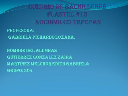 COLEGIO DE BACHILLERES PLANTEL #13 Xochimilco-TEPEPAN