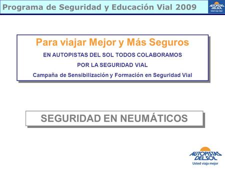 Programa de Seguridad y Educación Vial 2009