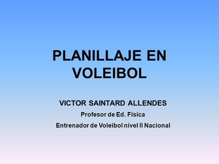PLANILLAJE EN VOLEIBOL