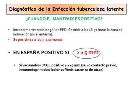 Diagnóstico de la Infección tuberculosa latente