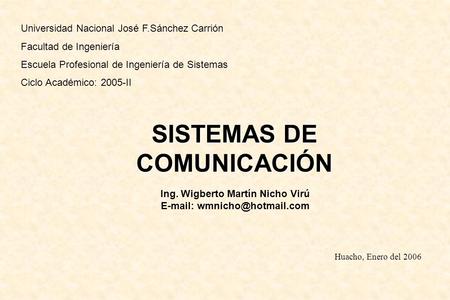 SISTEMAS DE COMUNICACIÓN