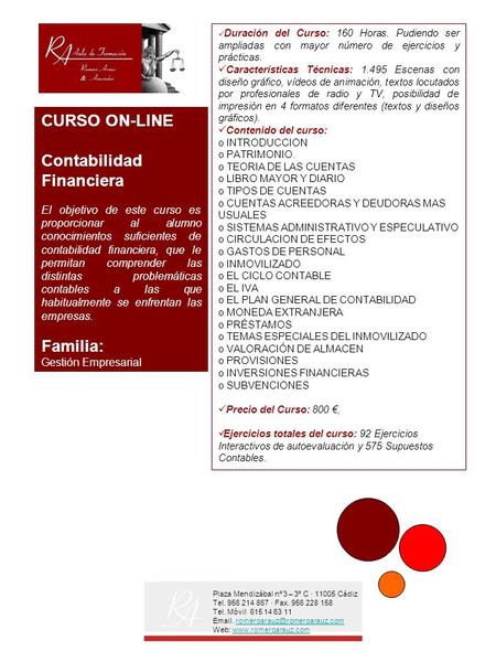 CURSO ON-LINE Contabilidad Financiera Familia:
