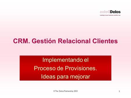 CRM. Gestión Relacional Clientes