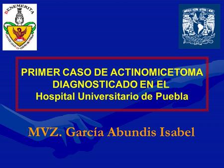PRIMER CASO DE ACTINOMICETOMA Hospital Universitario de Puebla