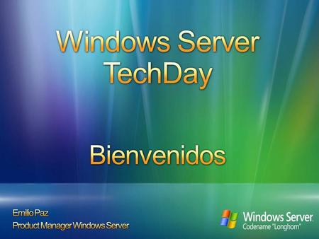 10:00 INTRODUCCIÓN (Microsoft, HP, Intel) 10:15 Windows Server para entornos Web DEMO: Escalabilidad con HP blades y Windows Server 2003 Internet Information.
