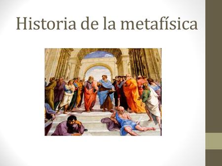 Historia de la metafísica