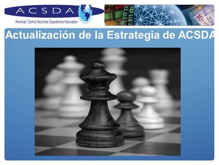 Actualización de la Estrategia de ACSDA. Actualizar nuestra Visión para 2009 (escrita en 2005) Establecer 3- 4 objetivos/prioridades Establecer estrategias.