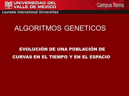 ALGORITMOS GENETICOS EVOLUCIÓN DE UNA POBLACIÓN DE