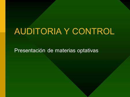 Presentación de materias optativas