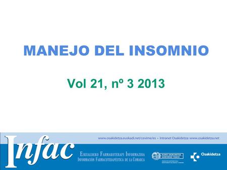 MANEJO DEL INSOMNIO Vol 21, nº