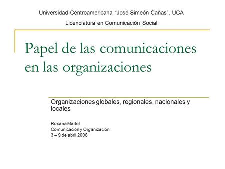 Papel de las comunicaciones en las organizaciones
