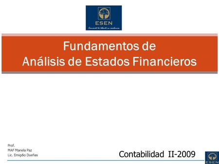 Fundamentos de Análisis de Estados Financieros