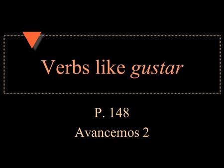 Verbs like gustar P. 148 Avancemos 2.